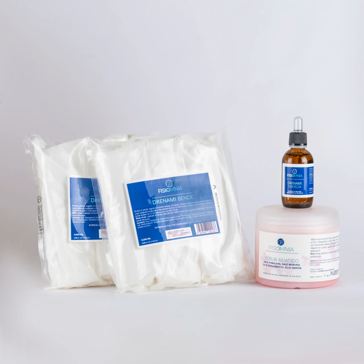 Kit Drenami ritenzione idrica 3 bende, siero, scrub