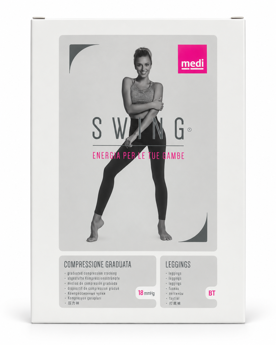 Leggings liscio a compressione graduata 18mm/hg